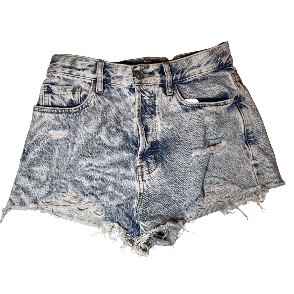 PacSun Denim Shorts Size 26 Distressed Cutoff Raw Hem Blue Women